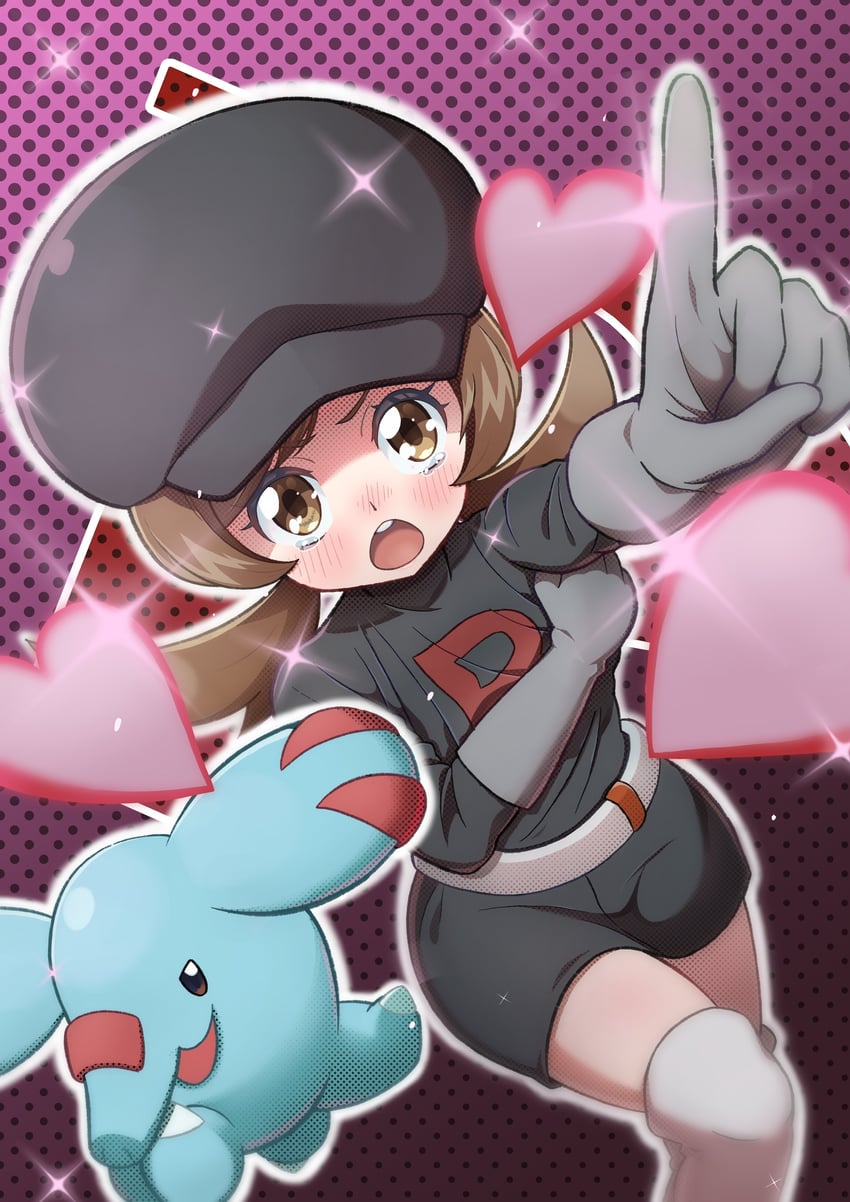 lyra and phanpy (pokemon and 1 more) drawn by dosya_252