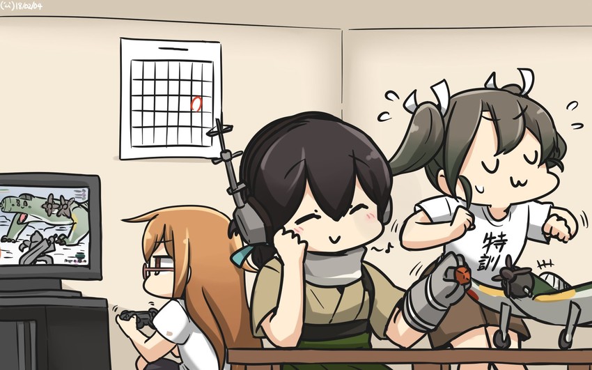 zuikaku, mochizuki, kasuga maru, taiyou, and nishikitaitei-chan (kantai collection and 1 more) drawn by hamu_koutarou