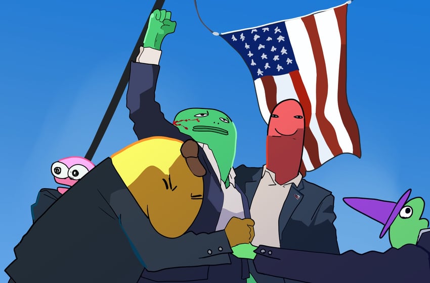 donald trump, charlie dompler, pim pimling, glep, allan, and 1 more (real life and 1 more) drawn by renthemonkey