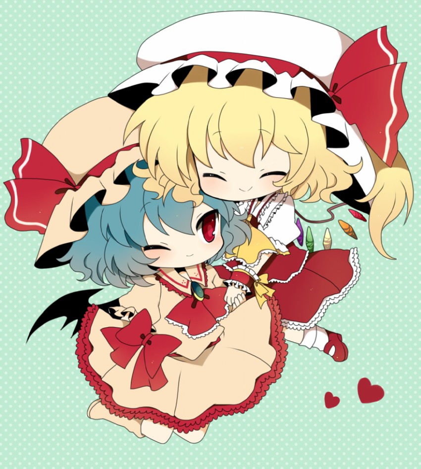 remilia scarlet and flandre scarlet (touhou) drawn by haru_(kyou)
