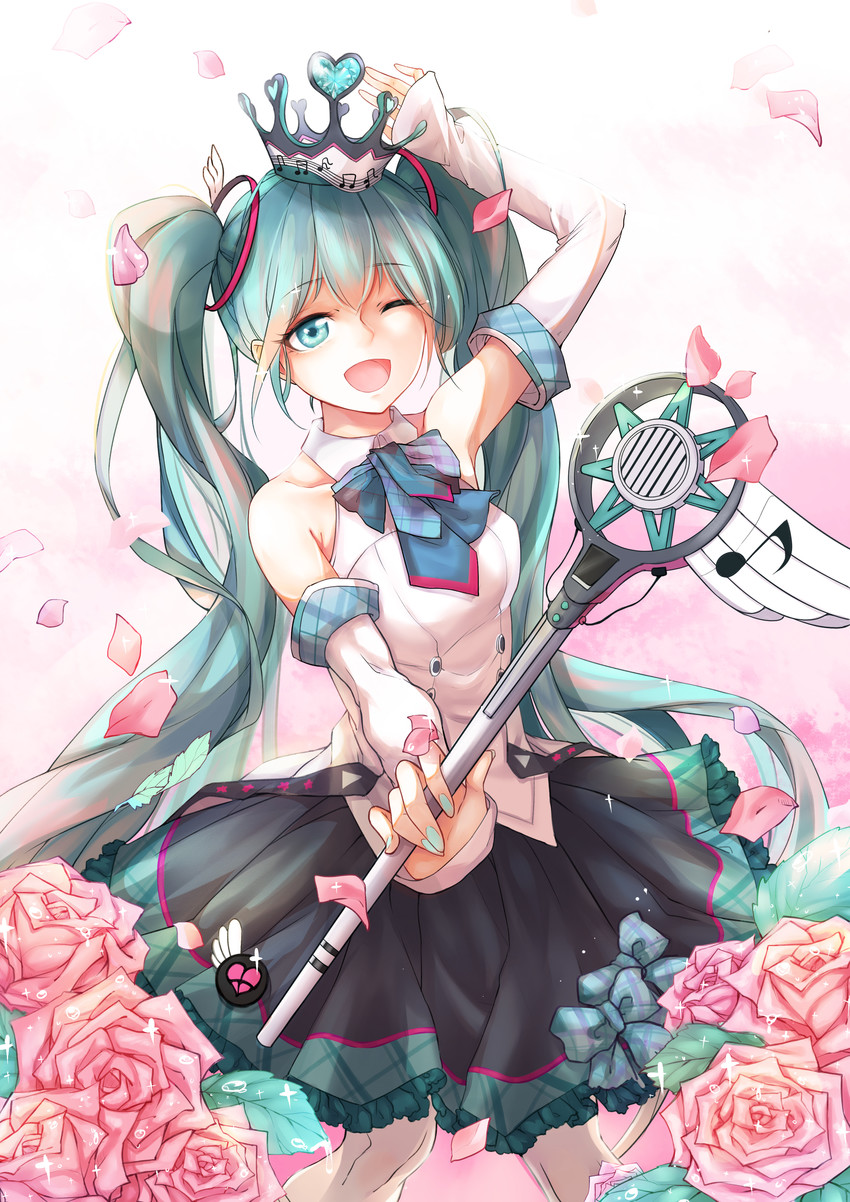 hatsune miku and magical mirai miku (vocaloid and 1 more) drawn by ya_kexi