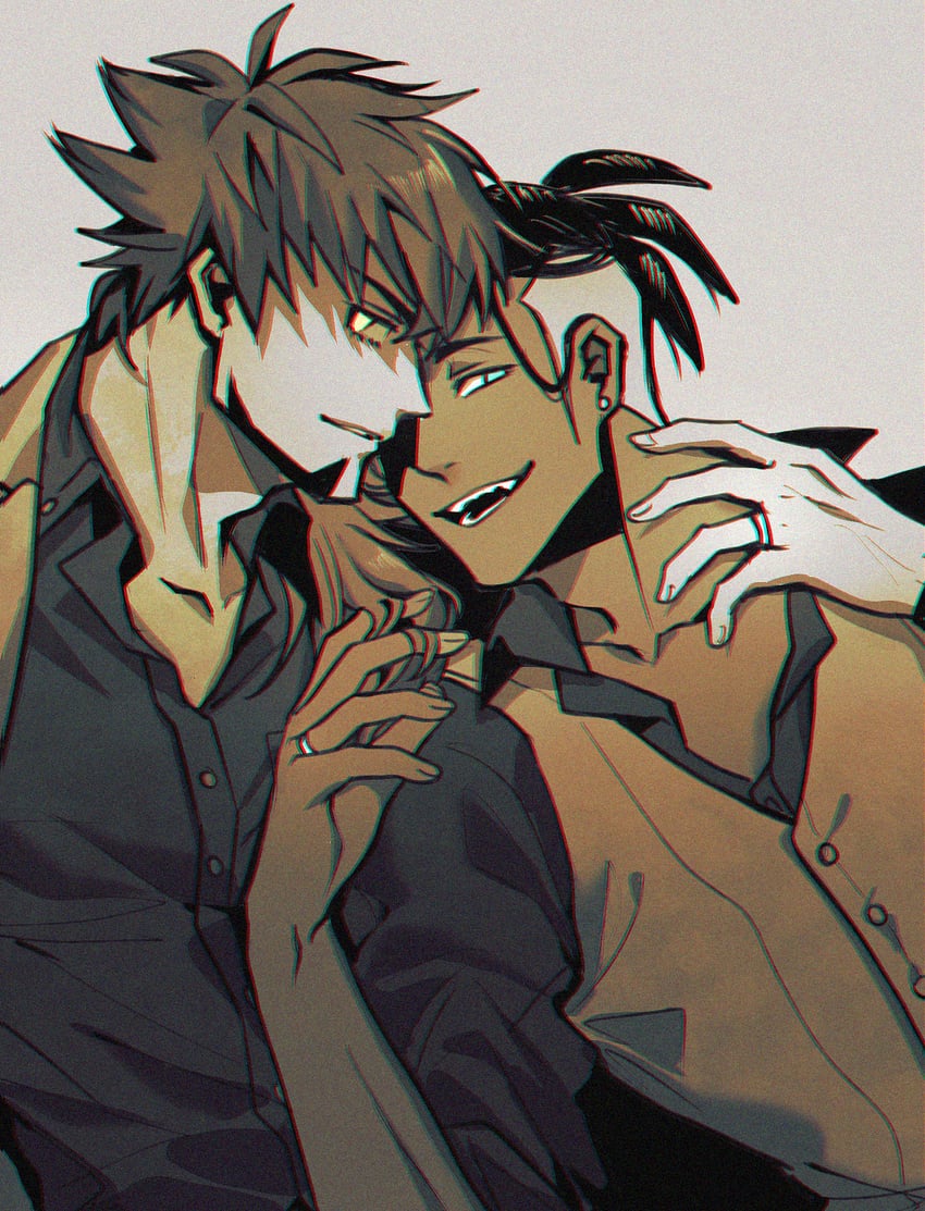 leon and raihan (pokemon and 1 more) drawn by chiyo_(miichiyochin)