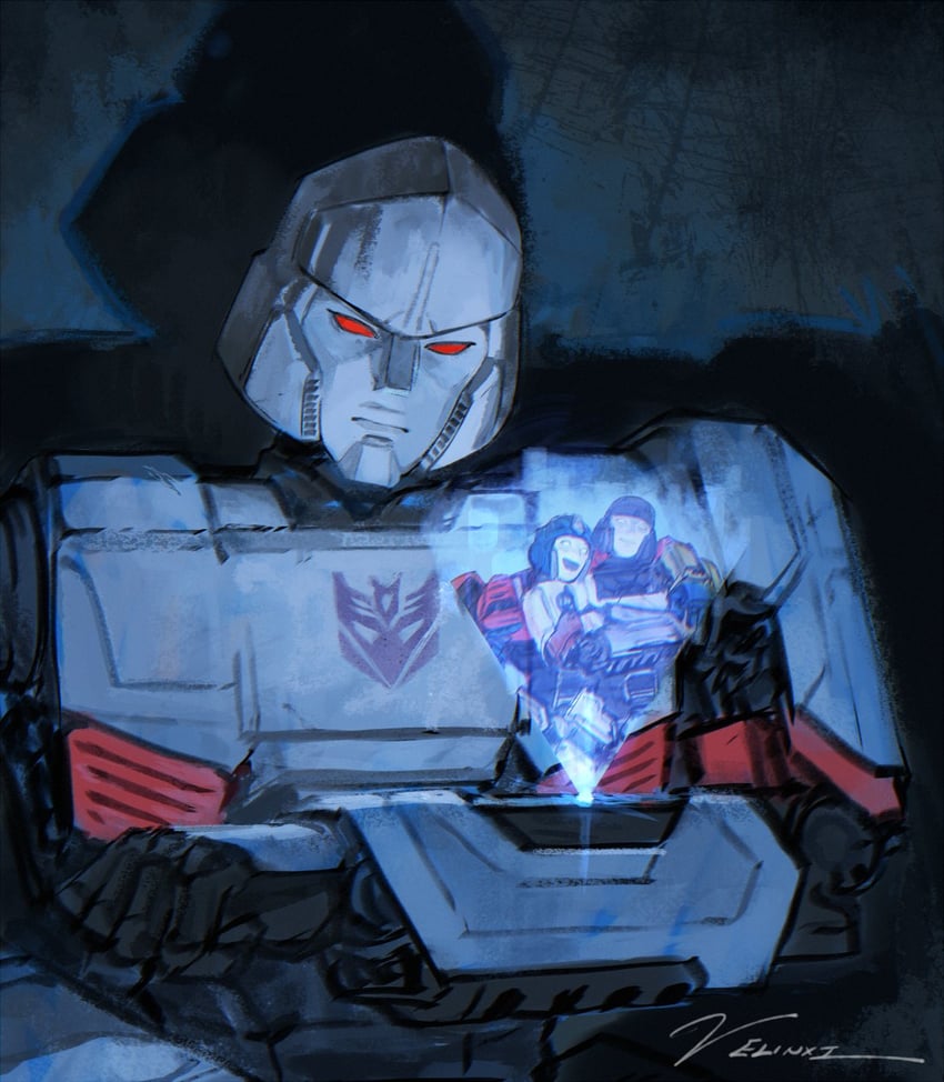 optimus prime, megatron, d-16, and orion pax (transformers and 1 more) drawn by velinxi