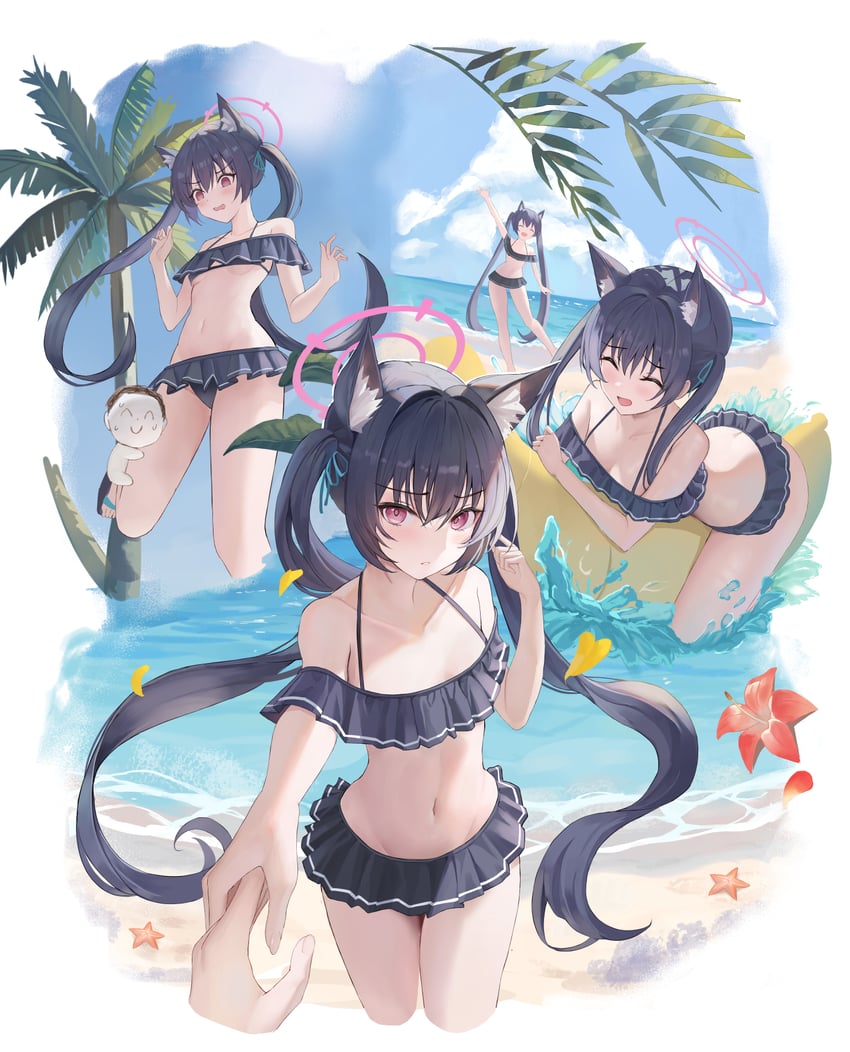 sensei, doodle sensei, and serika (blue archive) drawn by i_ruru