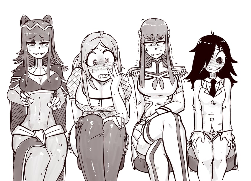 kiryuuin satsuki, kuroki tomoko, junketsu, tharja, and okita kyouko (fire emblem and 4 more) drawn by tenk