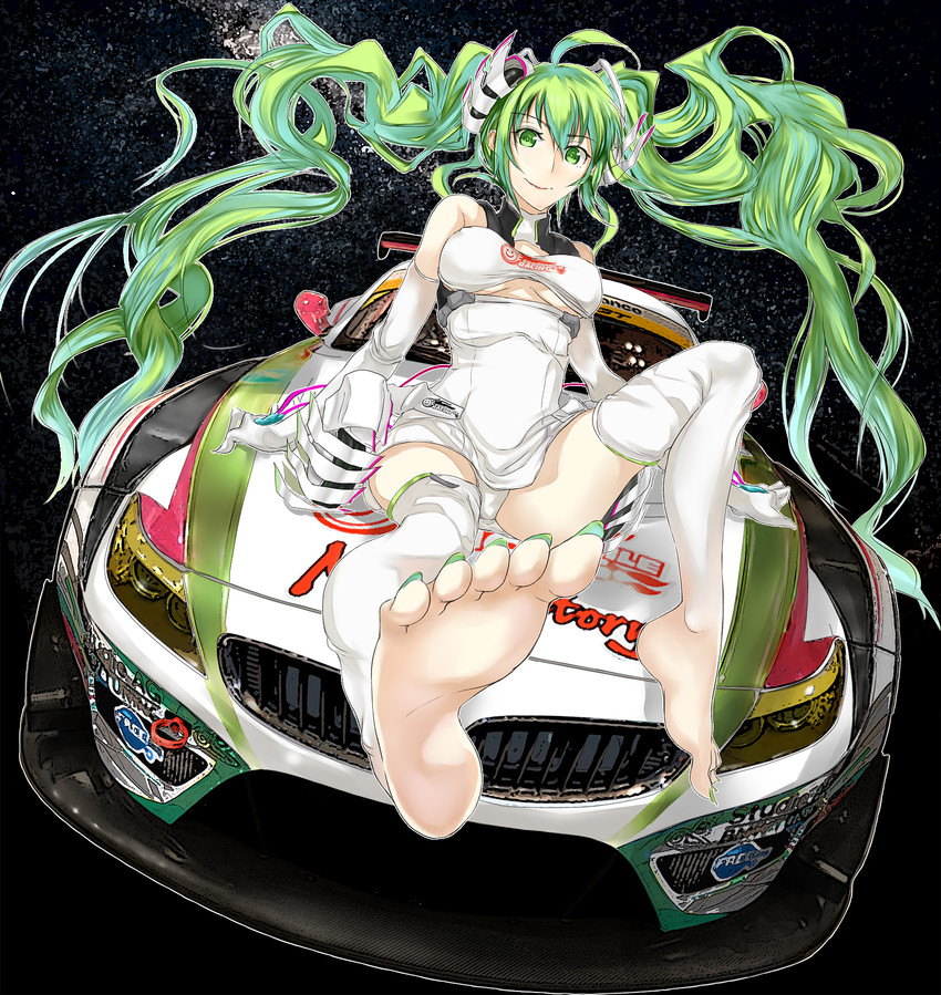 hatsune miku and racing miku (vocaloid and 2 more) drawn by yuki_tarou