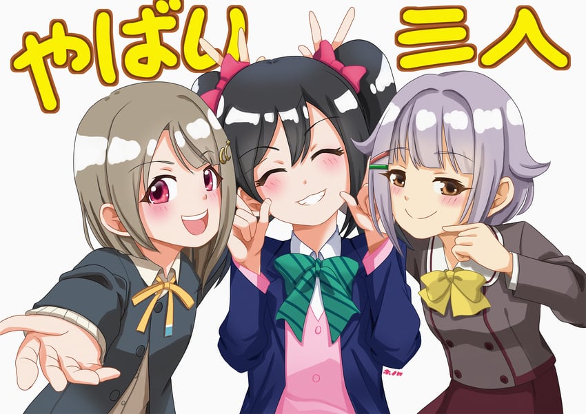 yazawa nico, koshimizu sachiko, and nakasu kasumi (idolmaster and 4 more) drawn by honoca