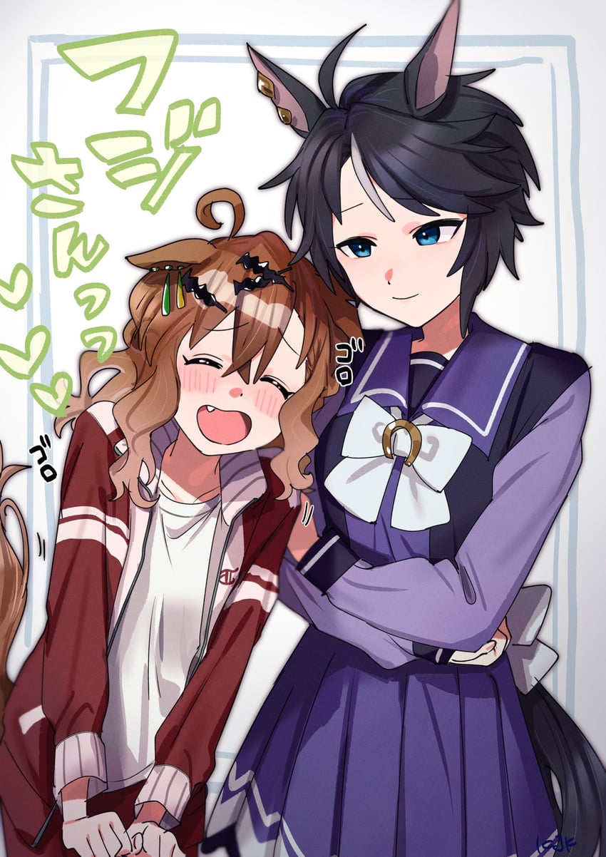 jungle pocket and fuji kiseki (umamusume and 1 more) drawn by fig_(lchijiku)