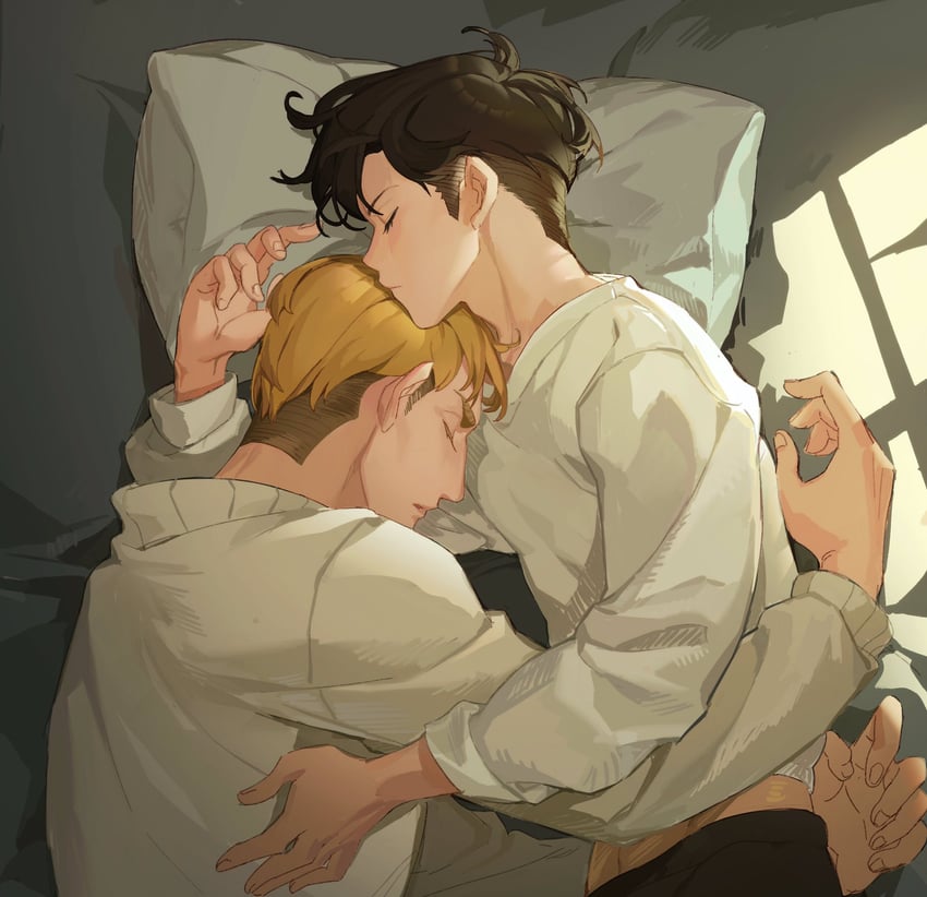 levi and erwin smith (shingeki no kyojin) drawn by erurikitto