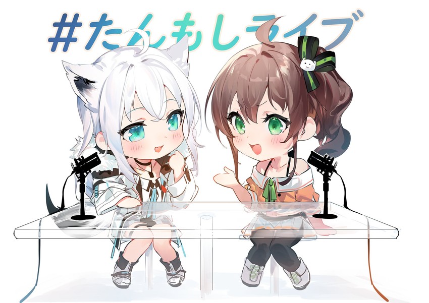 shirakami fubuki and natsuiro matsuri (hololive) drawn by umibouzu_(niito)