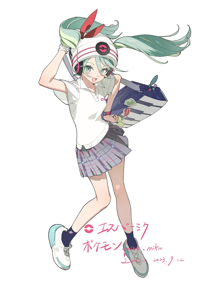 hatsune miku and psychic miku (pokemon and 2 more) drawn by zhibuji_loom