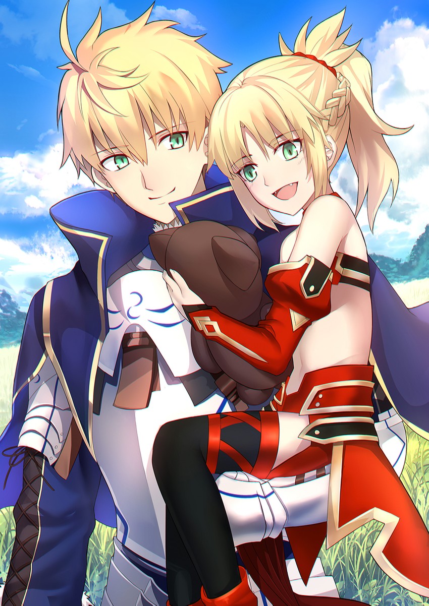 mordred and arthur pendragon (fate and 3 more) drawn by shigure_s