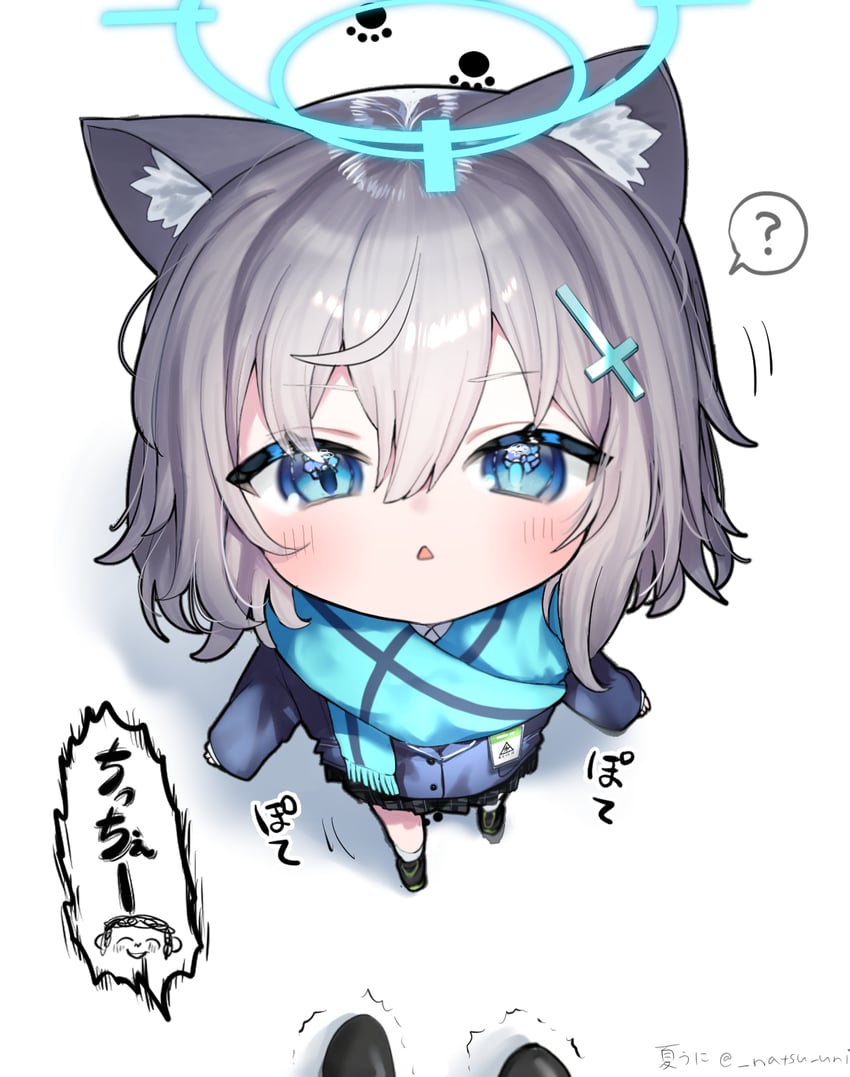 sensei, doodle sensei, and shiroko (blue archive) drawn by amanatsu_uni
