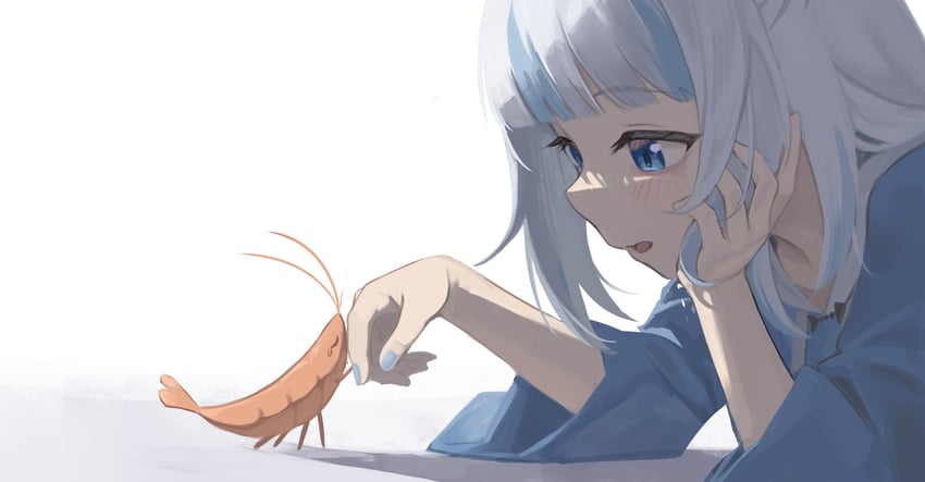 gawr gura and ebi-chan (hololive and 1 more) drawn by hirotaka0125