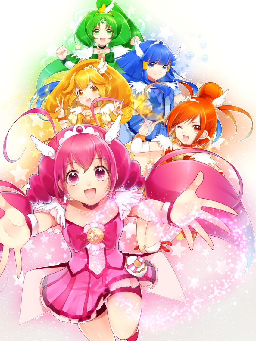 midorikawa nao, kise yayoi, aoki reika, hino akane, hoshizora miyuki, and 5 more (precure and 1 more) drawn by momoshiki_tsubaki
