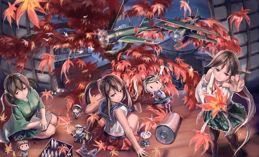souryuu, hiei, fairy, yahagi, 46cm triple gun mount, and 2 more (kantai collection) drawn by doraxi