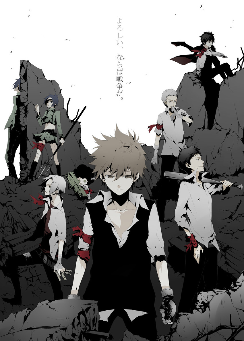 chrome dokuro, sawada tsunayoshi, rokudou mukuro, hibari kyouya, gokudera hayato, and 3 more (katekyo hitman reborn!) drawn by iccan