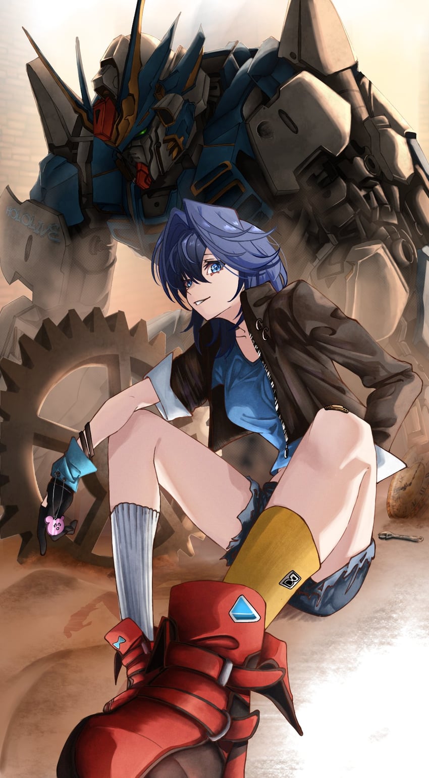 ouro kronii (hololive and 1 more) drawn by mouchu