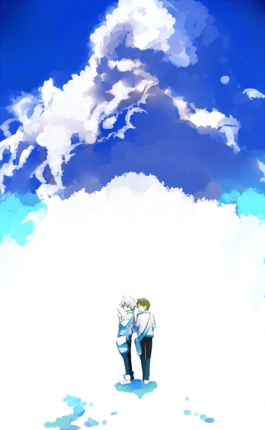 ikari shinji and nagisa kaworu (neon genesis evangelion) drawn by shouta_(owata01)