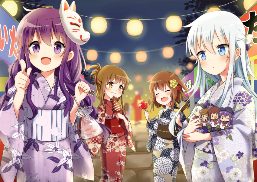 hibiki, inazuma, ikazuchi, and akatsuki (kantai collection) drawn by motohara_moka