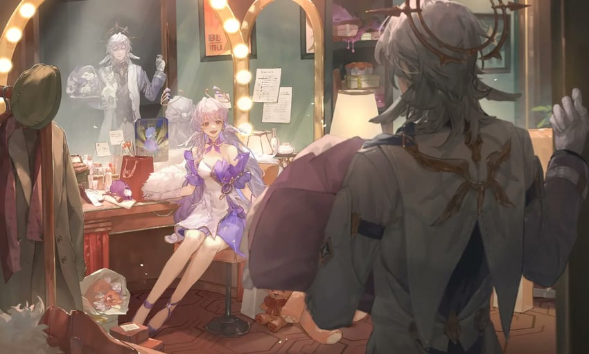 robin and sunday (honkai and 1 more) drawn by xia_qing