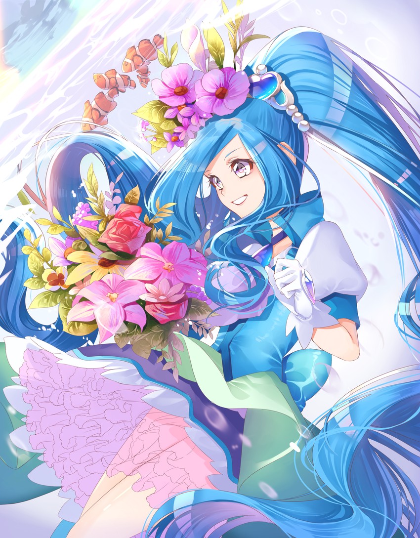 sawaizumi chiyu and cure fontaine (precure and 1 more) drawn by yuutarou_(fukiiincho)