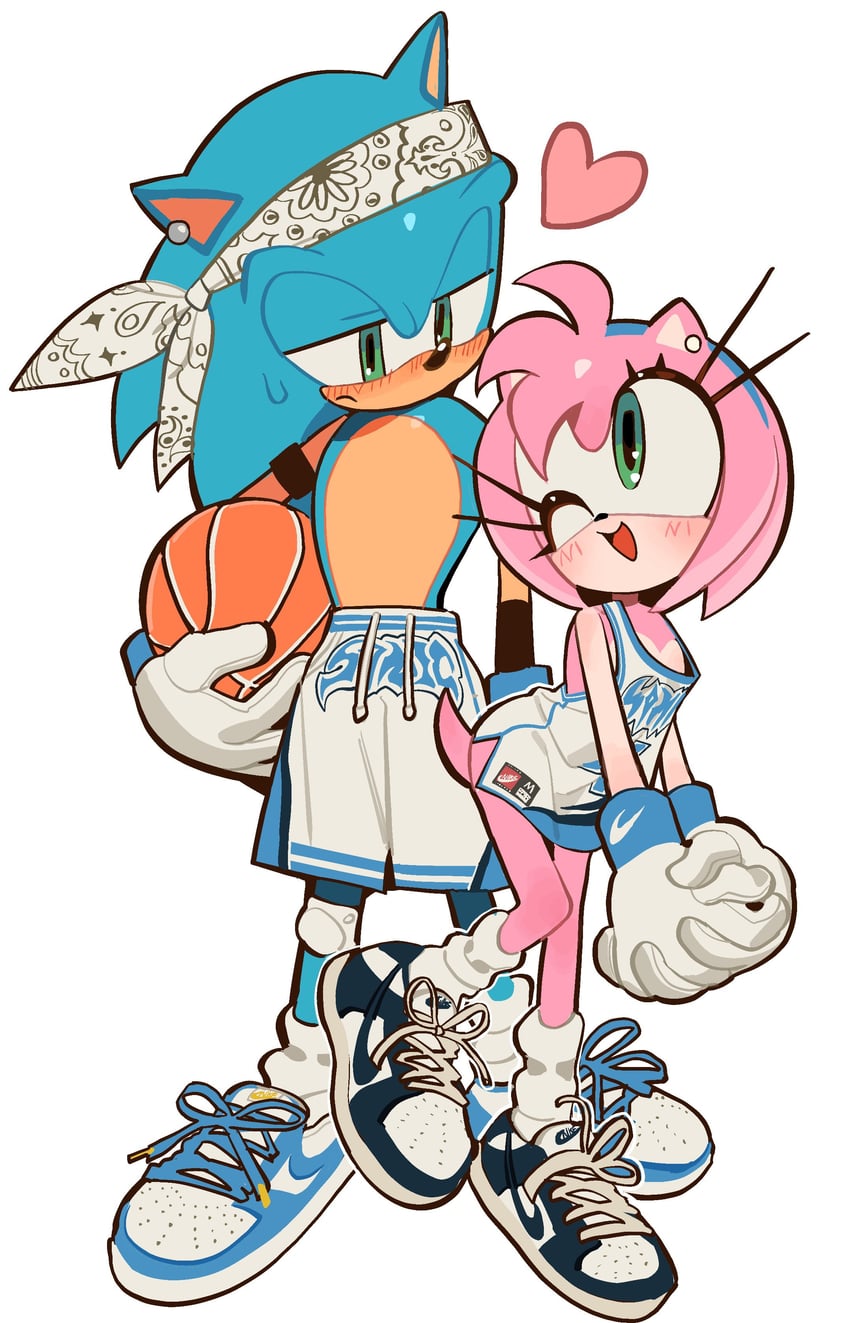 sonic the hedgehog and amy rose (sonic) drawn by kosherea