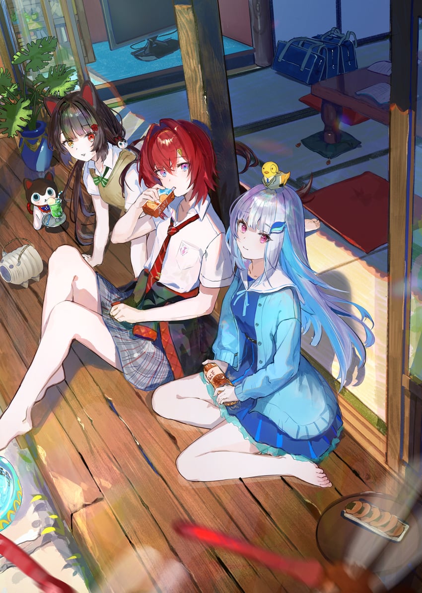 lize helesta, ange katrina, inui toko, sebastian piyodore, and banken (nijisanji) drawn by rei_(farta_litia)
