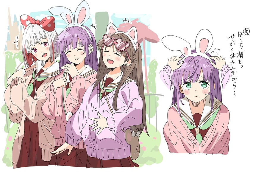 fujishima megumi, otomune kozue, and yugiri tsuzuri (love live! and 2 more) drawn by bien_(djpwjd1)