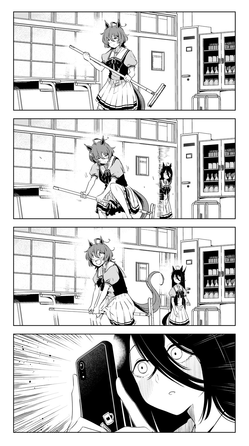 agnes tachyon and manhattan cafe (umamusume) drawn by tori_(hiyoko_bazooka)