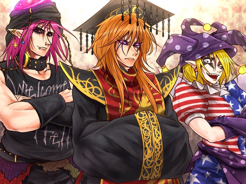 clownpiece, junko, and hecatia lapislazuli (touhou) drawn by ryuuichi_(f_dragon)