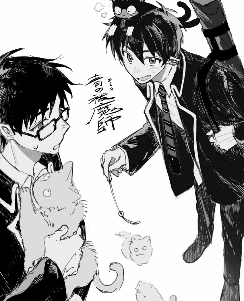 okumura rin and okumura yukio (ao no exorcist) drawn by rives