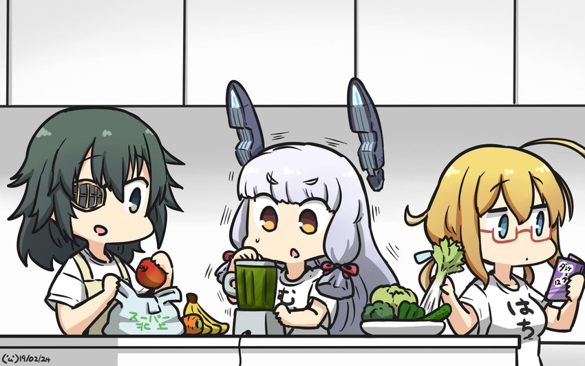 murakumo, kiso, and i-8 (kantai collection) drawn by hamu_koutarou