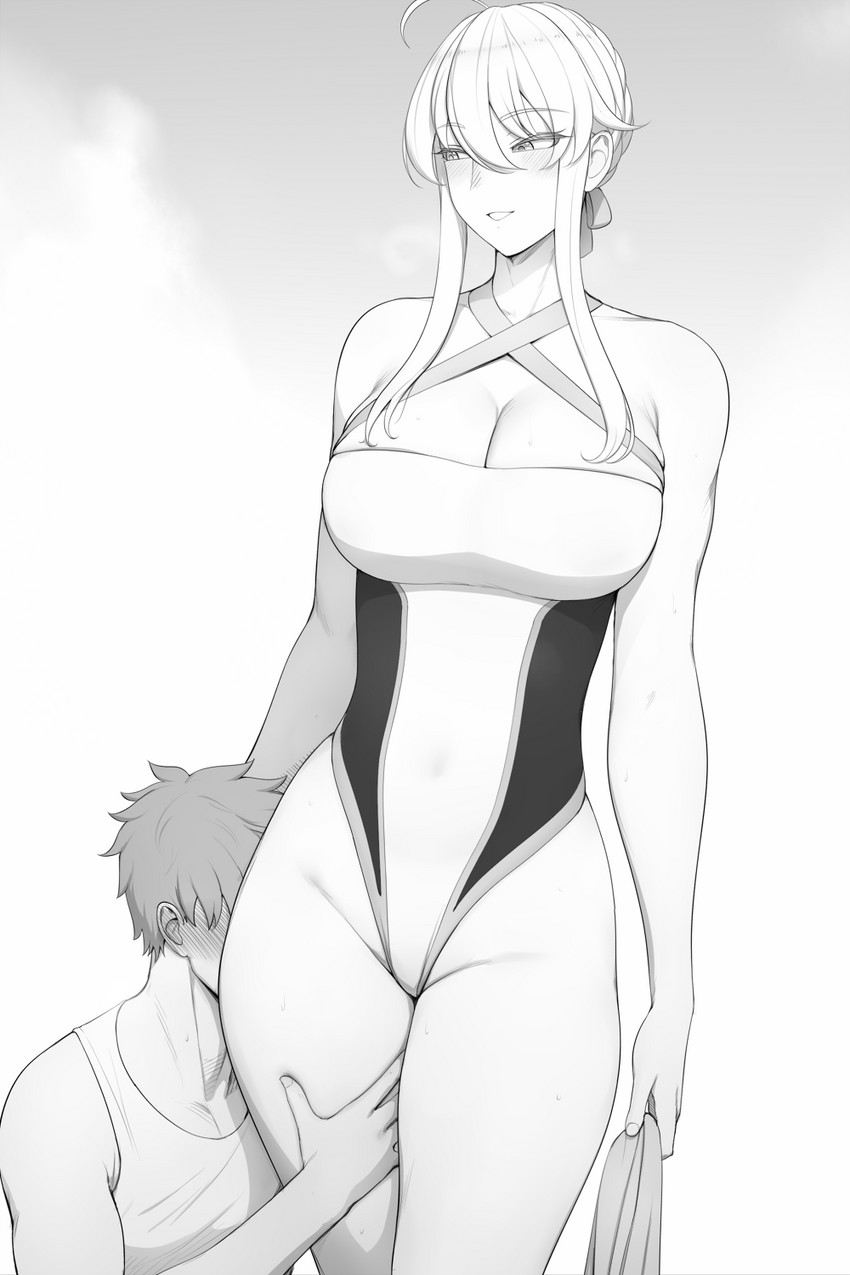 artoria pendragon and emiya shirou (fate and 2 more) drawn by lvl_(sentrythe2310)