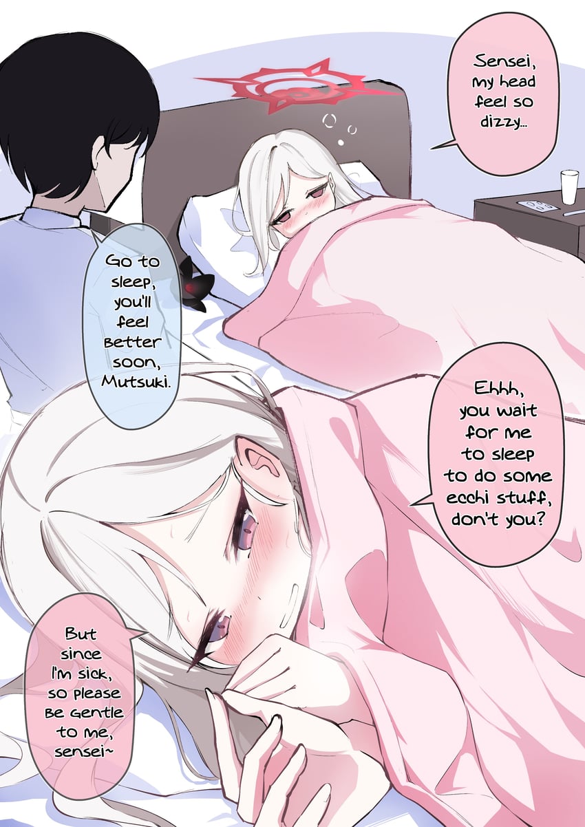 sensei and mutsuki (blue archive) drawn by clover_dot_(clov_erd)