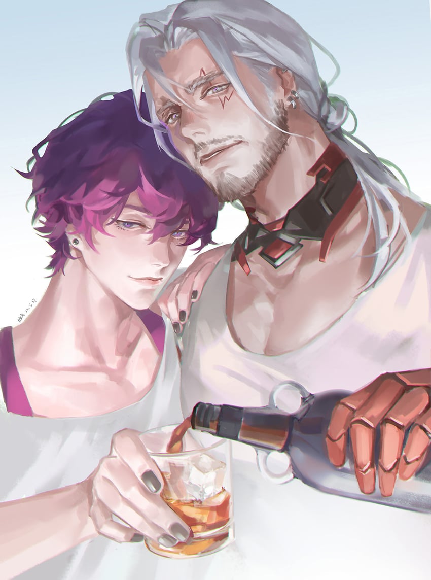 uki violeta and fulgur ovid (nijisanji and 1 more) drawn by godgod1414
