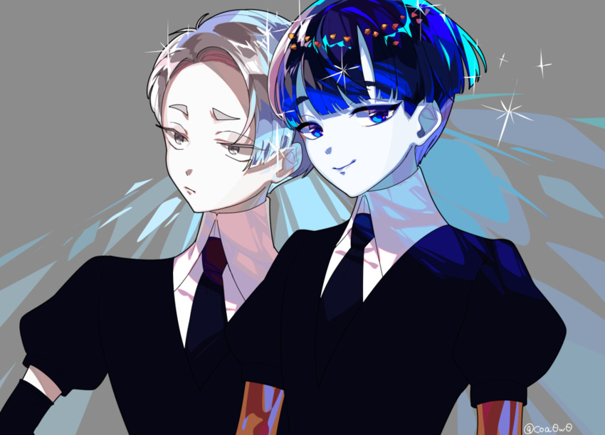 phosphophyllite and cairngorm (houseki no kuni) drawn by hanasaki_coa