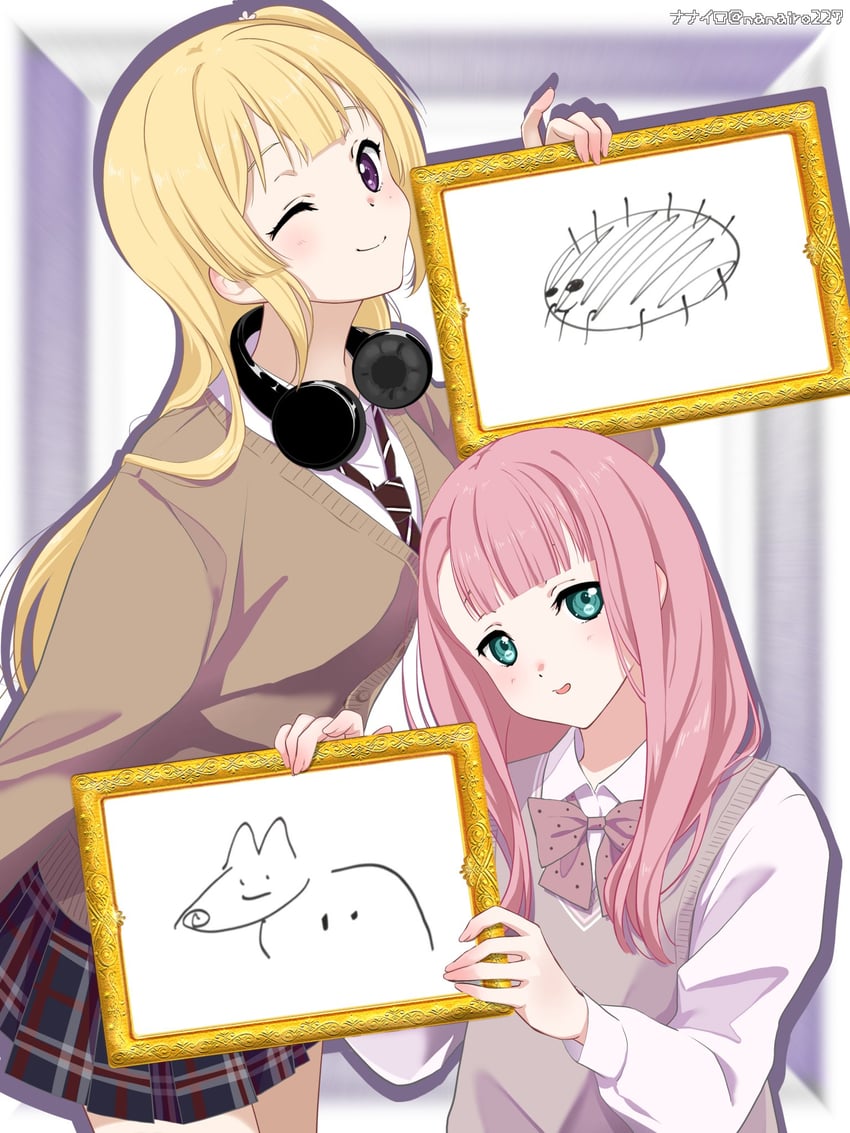 fujima sakura and kamiki mikami (22/7) drawn by nanairo_(nanairo227)