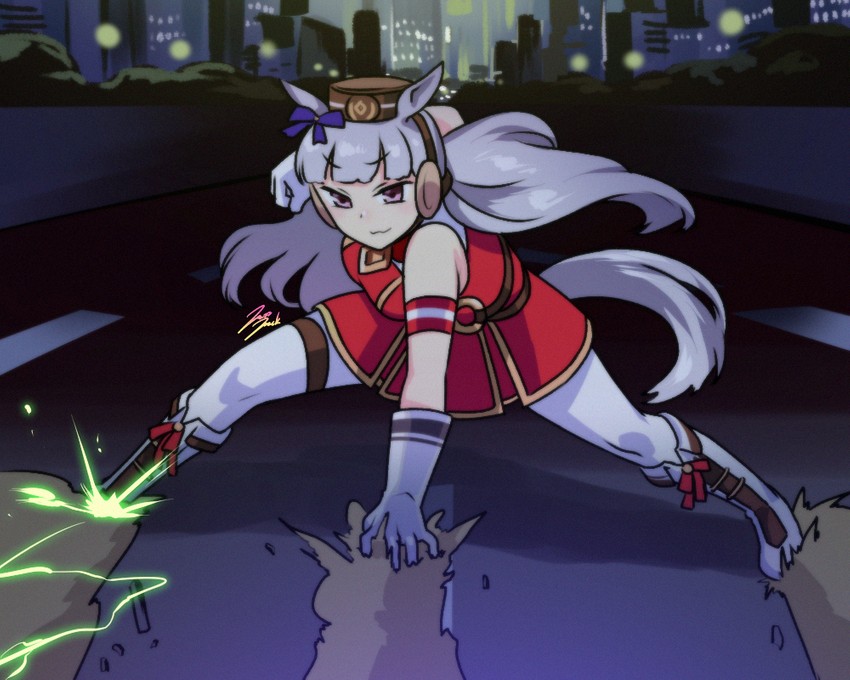 gold ship (umamusume and 1 more) drawn by jazz_jack