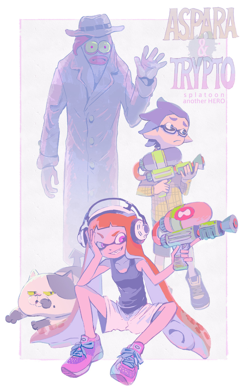 inkling player character, inkling girl, inkling boy, judd, and octotrooper (splatoon and 1 more) drawn by katou_(osoraku)