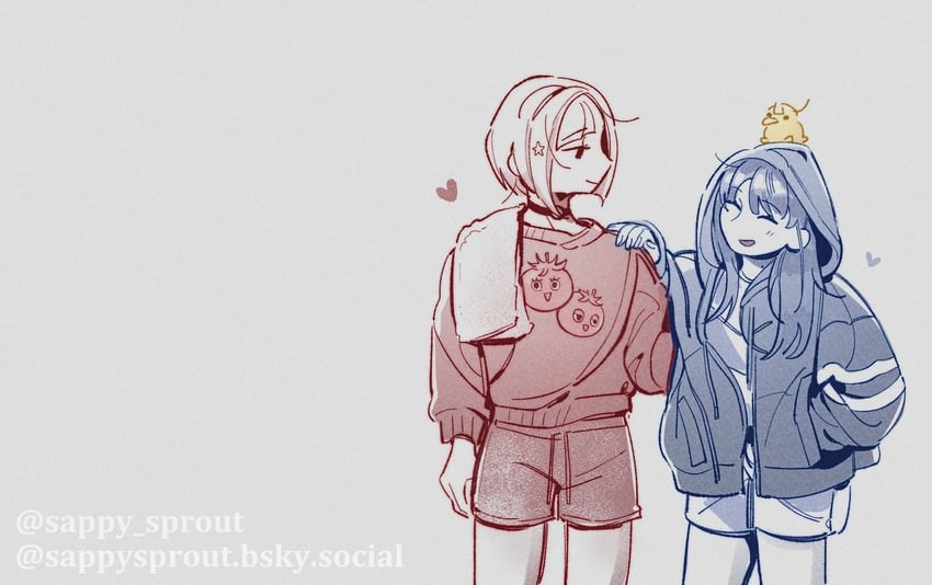 murano sayaka, yugiri tsuzuri, kachimachi kosuzu, and tomati (love live! and 1 more) drawn by sappy_sprout
