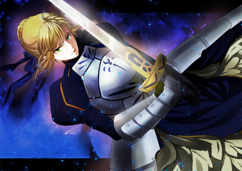 artoria pendragon and saber (fate and 1 more) drawn by kanameyura