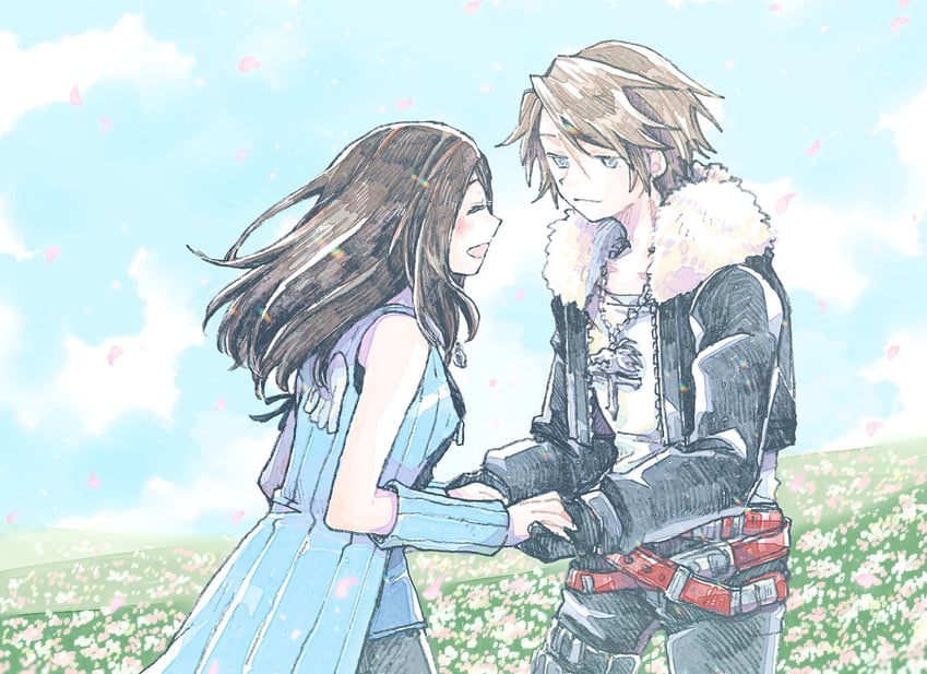 squall leonhart and rinoa heartilly (final fantasy and 1 more) drawn by michibata_65