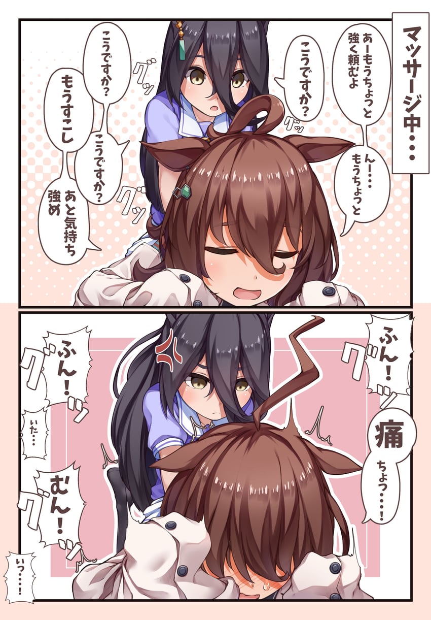 agnes tachyon and manhattan cafe (umamusume) drawn by hibiki_(zerocodo)