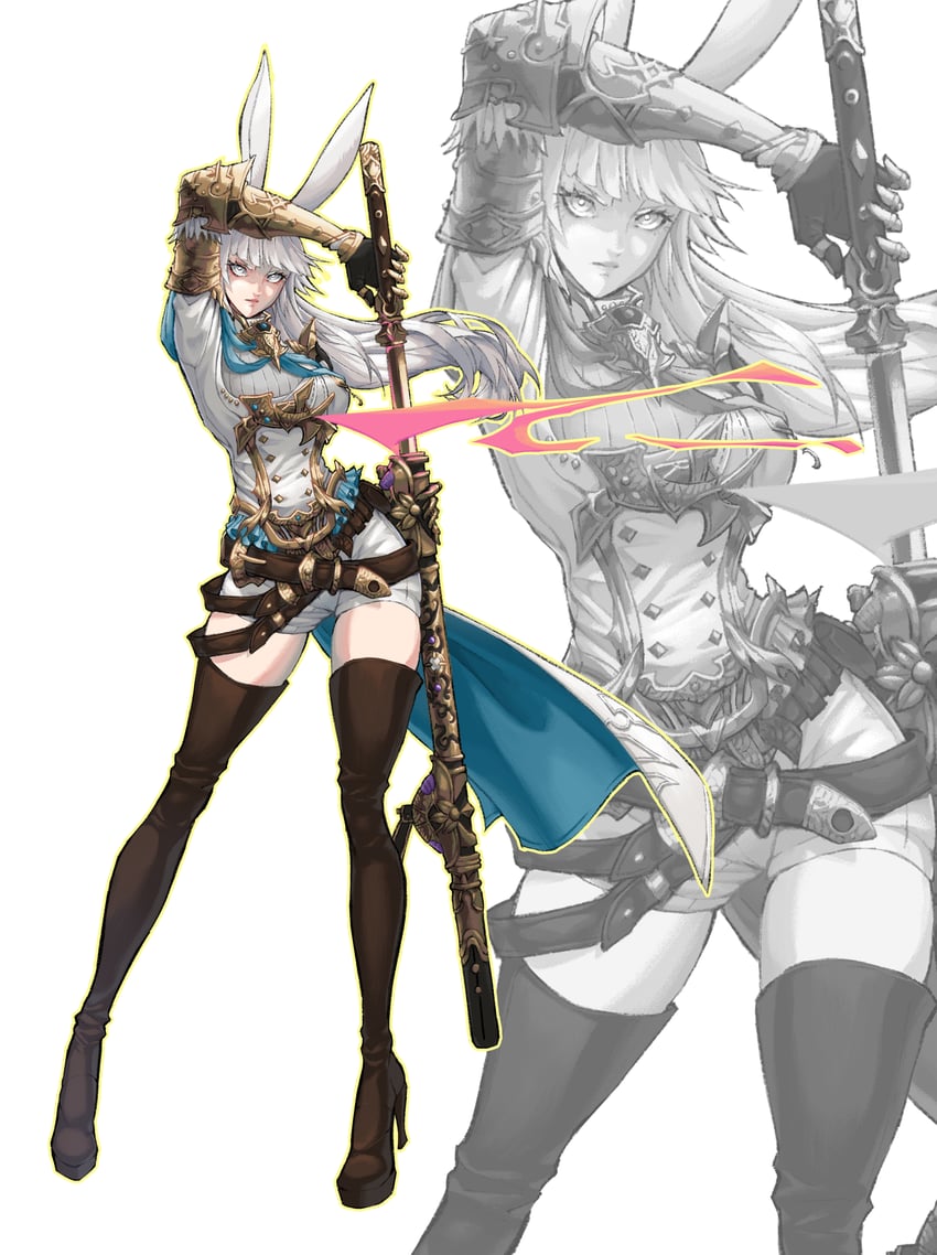 warrior of light (original and 2 more) drawn by hwanzx