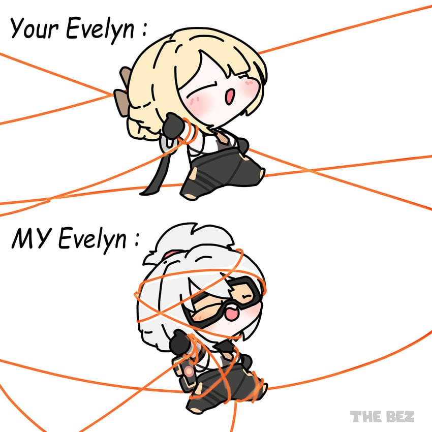 evelyn chevalier and soldier 11 (zenless zone zero) drawn by bezthebez8