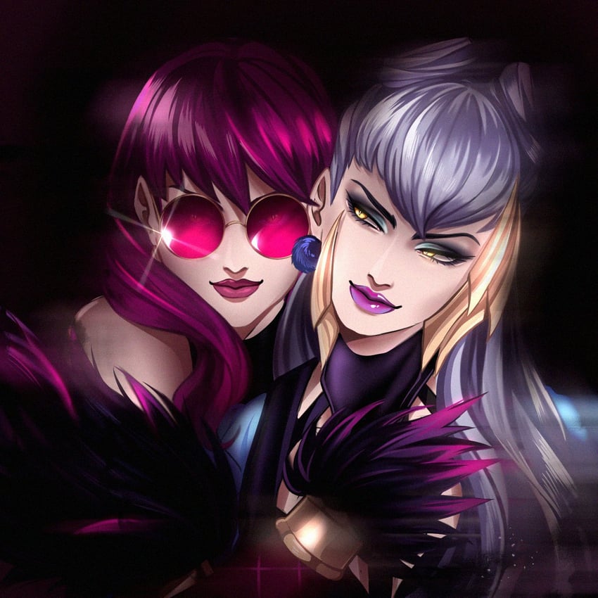 evelynn, k/da all out evelynn, and k/da evelynn (league of legends) drawn by gwinshin