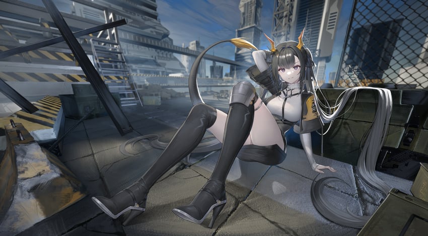 chen qianyu (arknights and 1 more) drawn by soho_(user_dphk5745)