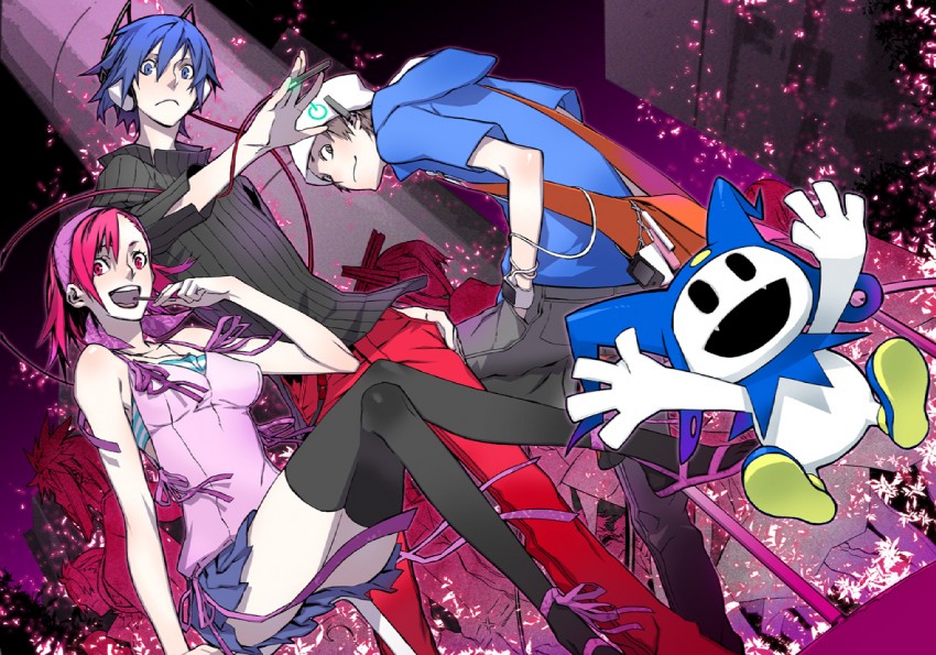 jack frost, tanigawa yuzu, protagonist, and kihara atsurou (shin megami tensei and 2 more) drawn by miwa_shirow
