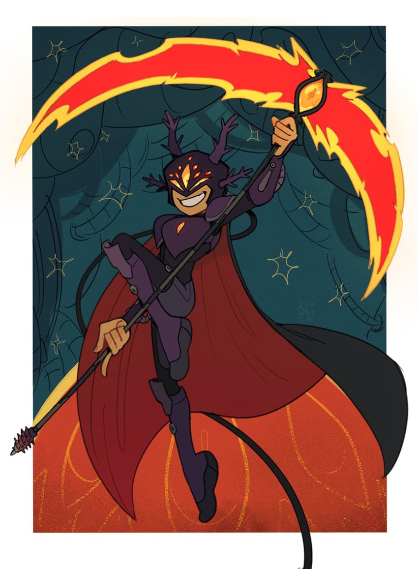marcy wu and the core (amphibia) drawn by byubiyubi